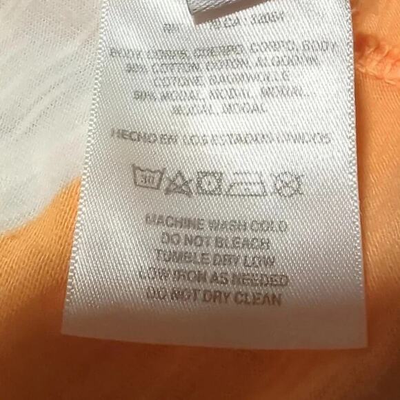 T. La Anthropologie Tangerine Orange White Striped Women’s Cotton Pocket Tee M - Picture 7 of 7